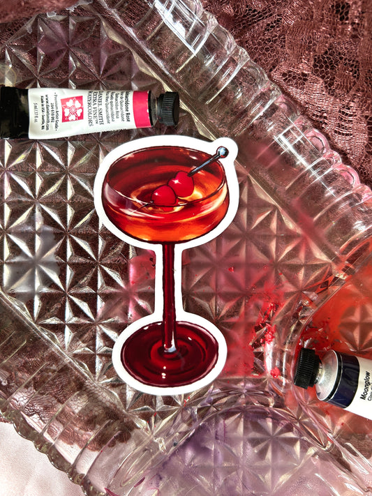 Red Cocktail Sticker